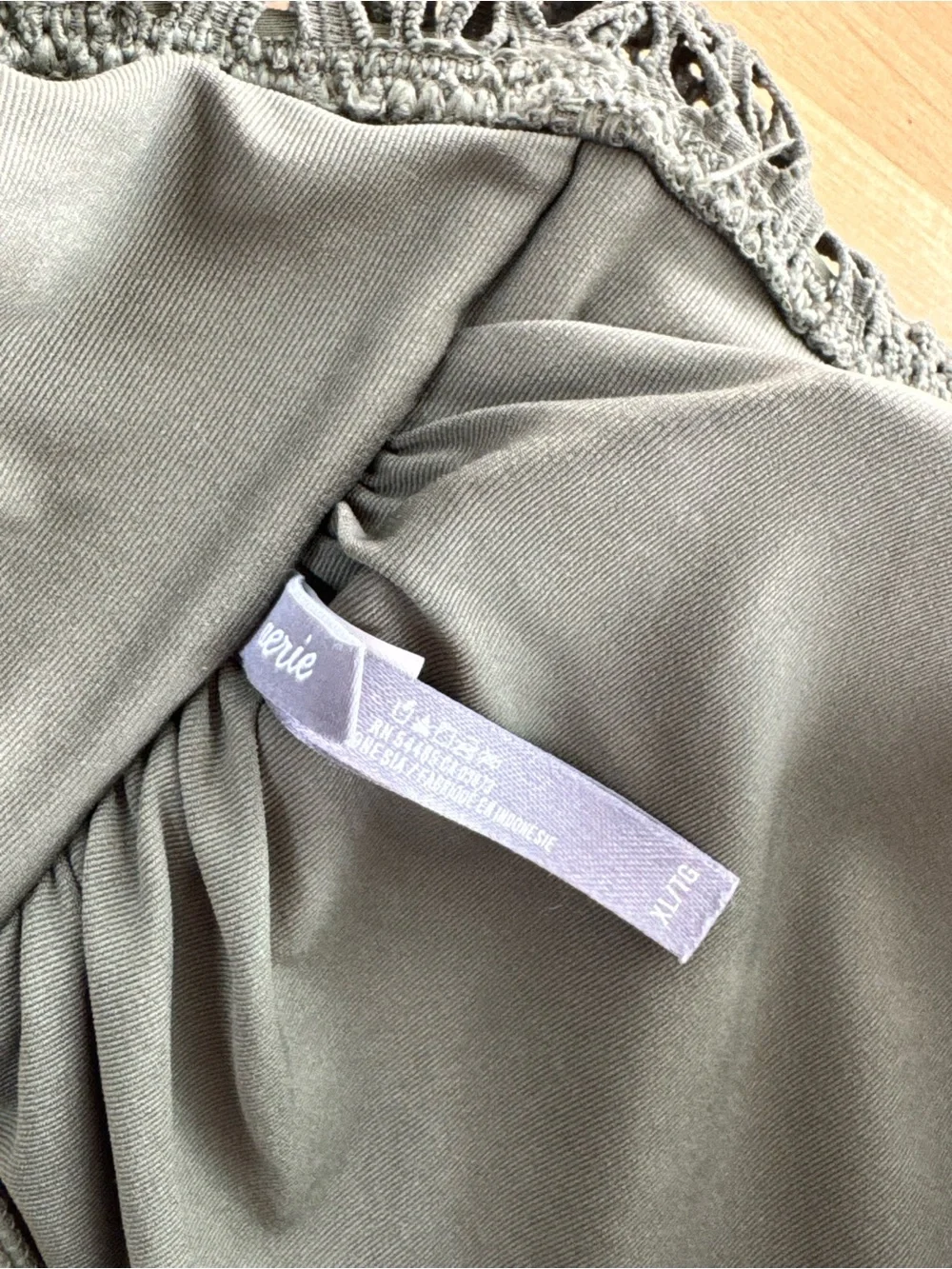 aerie Strapless Bandeau Bikini Top - Olive Green